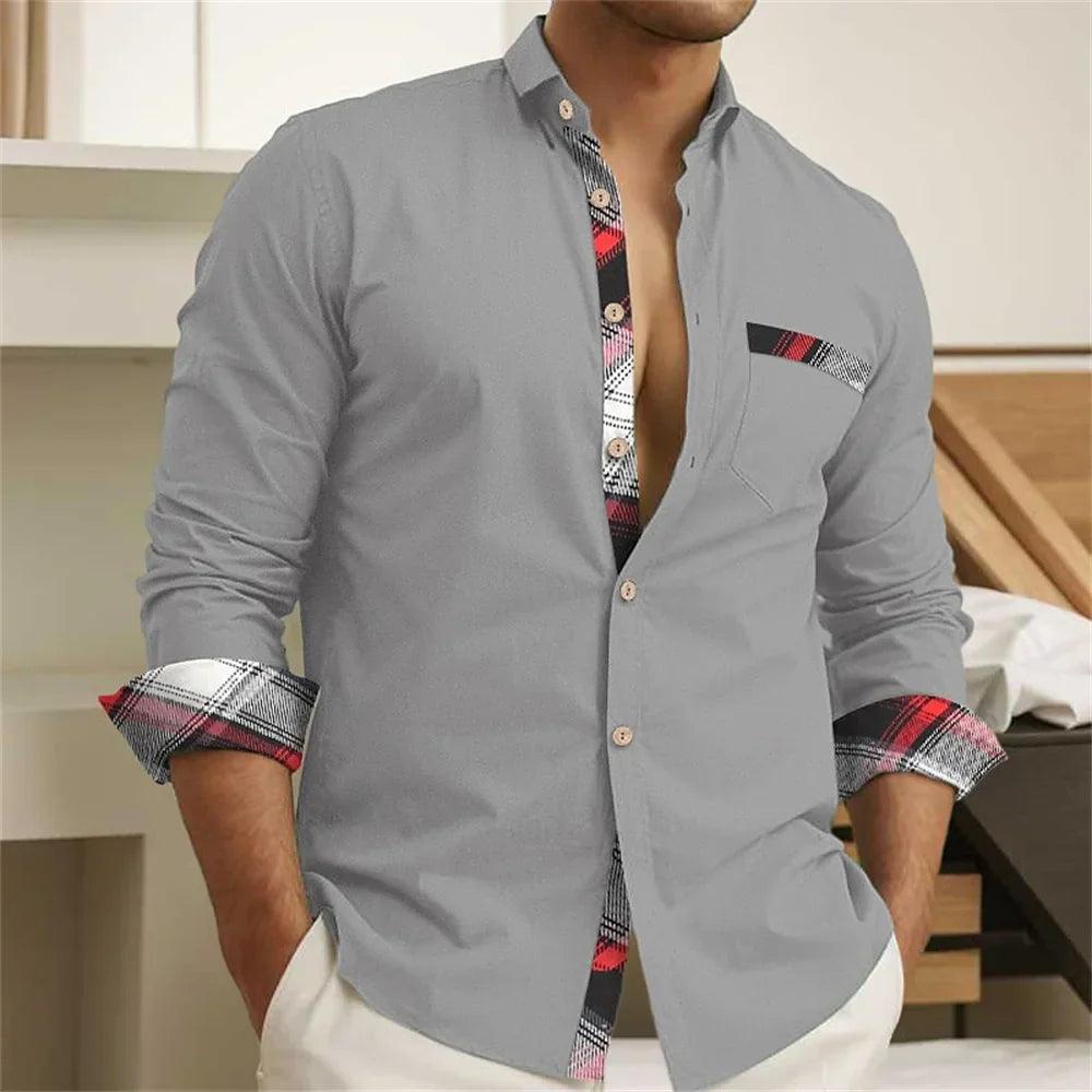 Camisa de tecido macio masculina