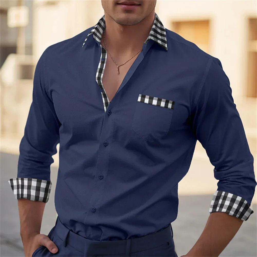 Camisa de tecido macio masculina