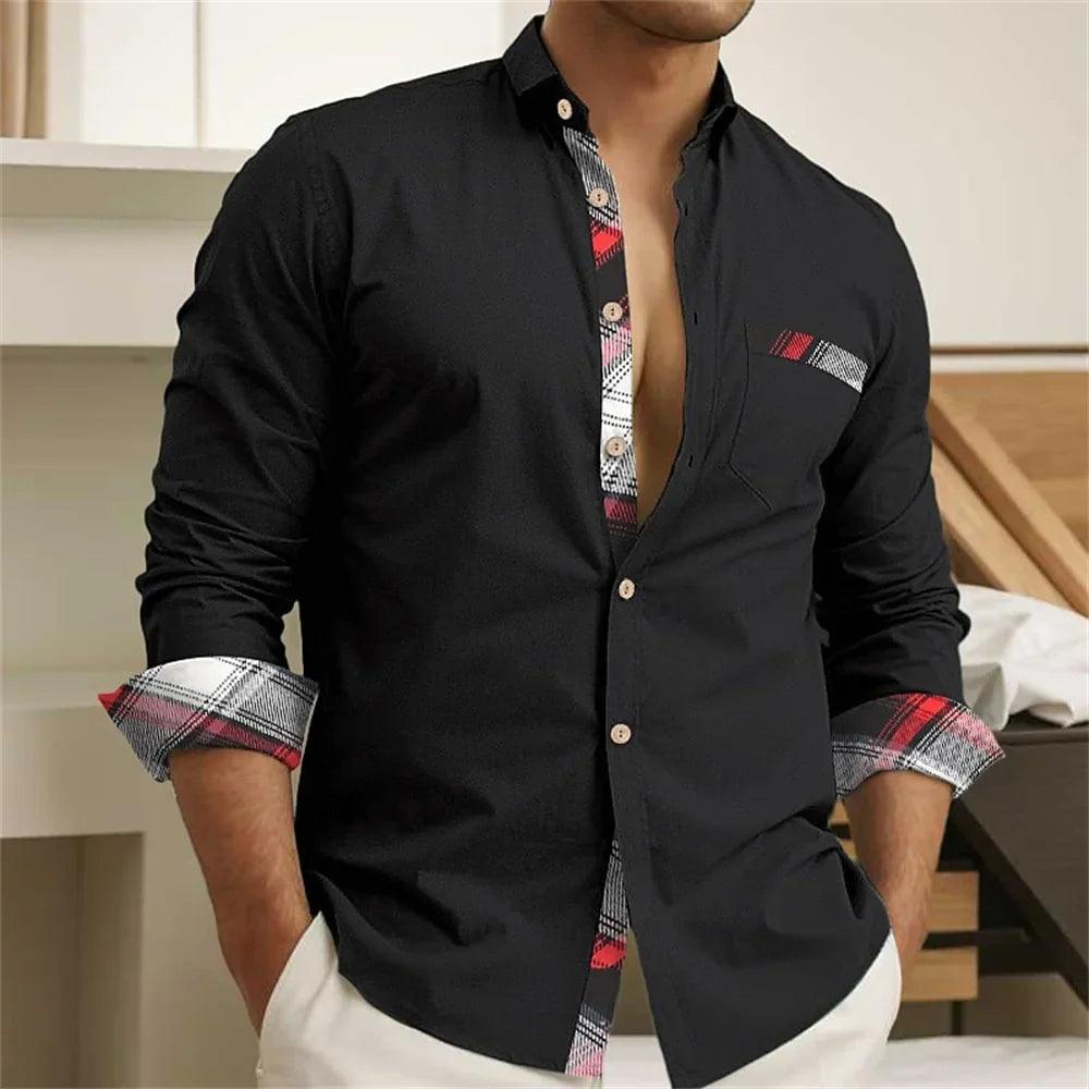 Camisa de tecido macio masculina