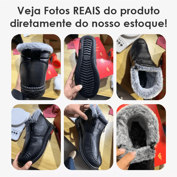 Bota de Inverno Ortopédica HotConfort - Impermeável e Aveludada